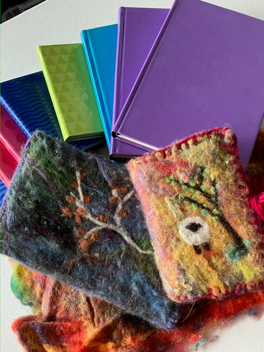 Wet and Needle Felted Journal Cover